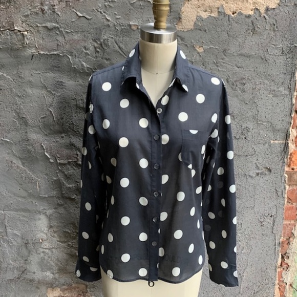 No. 6 Tops - No.6 Linen Polka Dot Shirt